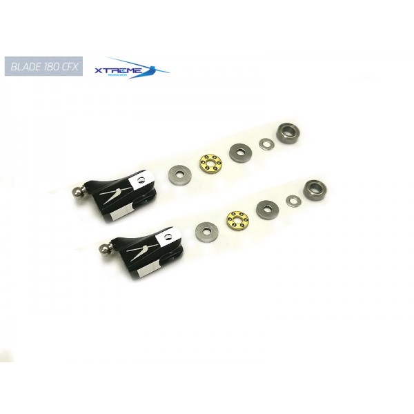 Xtreme Alu. Tail Blade Grip w/ Thrust Bearings -B180CFX (Black) [B180X15-B]